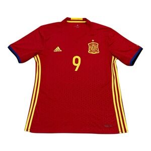 Adidas Spain Paco Alcacer Soccer Home Jersey Men Size Medium Red #9 Rare